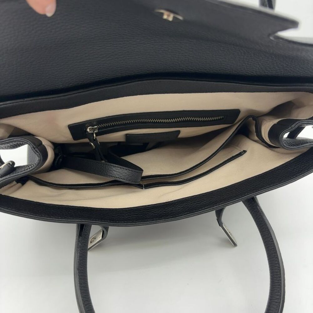 Sabatier 1947 Black Leather Top-Handle Briefcase - Classic Structured Style - Picture 7 of 7